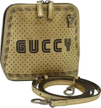 Gucci Pre-owned Leather gucci-bags - Dames - Vintage Schoudertas - Geel - ONE Size - Leer - Vintage
