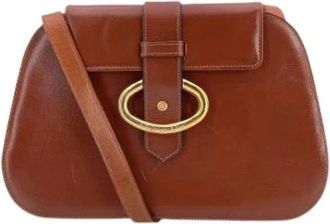 Dior Pre-owned Cross Body Bags, female, Brown, Size: ONE SIZE Pre-owned Oval Flap Crossbody Bag
