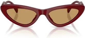 Miu Miu 55mm Cat Eye Sunglasses in Opal Burgundy/brown at Nordstrom