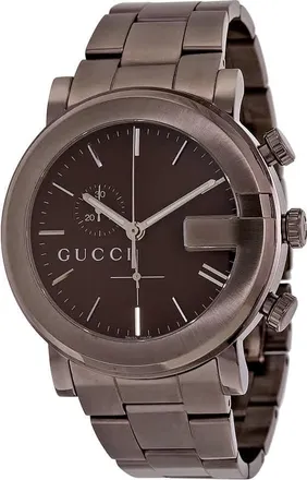 Gucci 101 G-Chrono Brown Dial Mens Watch YA101341