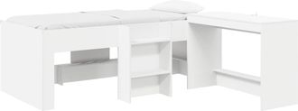 vidaXL Cama Alta Para Ni&ntilde;os Con Escritorio 2 Uds. Blanco Vidaxl
