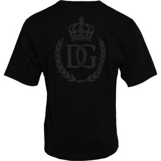 Dolce & Gabbana Logo-Embossed Cotton T-Shirt - Black