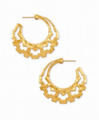Kendra Scott Womens Shiva Hoop Earrings In Vintage Gold