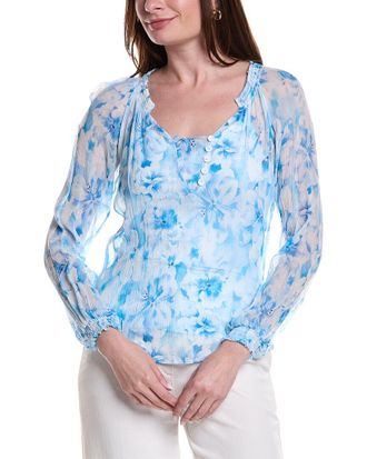 Hale Bob Hale Bob Jolie Long Sleeve Silk Top