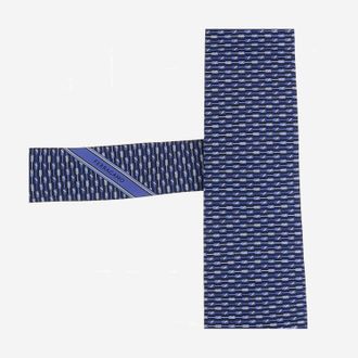 Ferragamo Mens Silk Tie Navy Ties & Bow