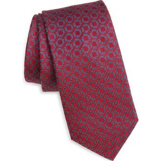 Nordstrom Kayden Neat Silk Tie in Red at Nordstrom