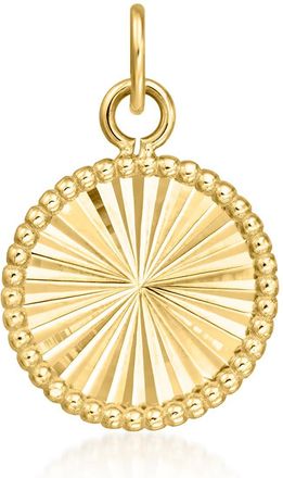 RS Pure by Ross-Simons Italian 14kt Yellow Gold Sunburst Circle Charm