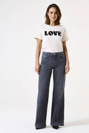 Garcia high waist wide leg jeans grey denim