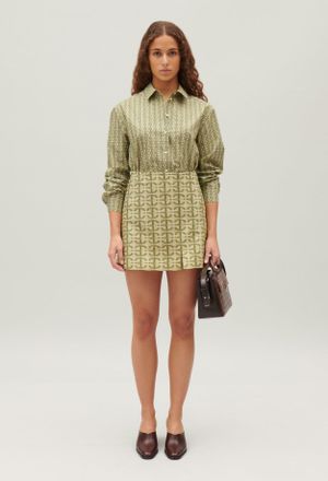 Claudie Pierlot Jupe courte trap&egrave;ze monogramme