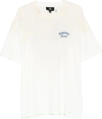 Represent T-shirt met V-hals - Heren - T-shirts - Wit - XL - Katoen - Tops
