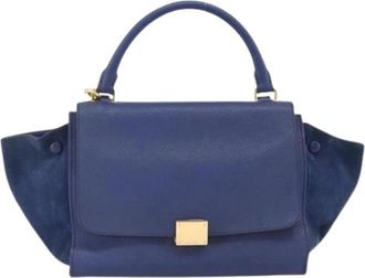 Celine Pre-owned Trapeze tas - Dames - Vintage Handtas - Blauw - ONE Size - Leer - Vintage