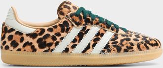adidas Womens Leopard pony hair leather Samba sneakers Women