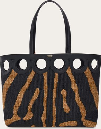 Ferragamo Women Gancini outline tote bag (L) Black