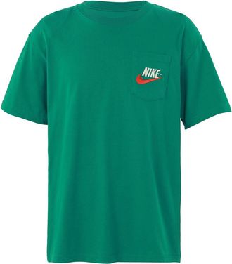 Nike Sportswear Casual Sports Breathable Back Large Logo Round Neck Short Sleeve Malachite Green DM6426-365