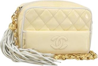 Chanel Pre-owned Cross Body Bags, female, Beige, Size: ONE SIZE Pre-owned Patent Leather Shoulder Bag