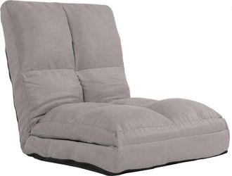 Hhg Nunca Usado] Sill&oacute;n De Suelo Hhg 914, Sill&oacute;n Cama Sill&oacute;n Plegable Sill&oacute;n Funcional, Funci&oacute;n Cama Estructura De Acero Plegable Terciopelo, Gris Claro