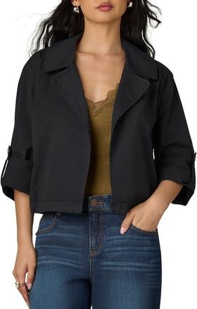 Wit & Wisdom Roll Tab Open Front Soft Blazer in Black at Nordstrom, Size X-Small