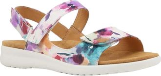 Ziera Womens Benji Wide Sandals In Pansy Floral Print/ White Sole