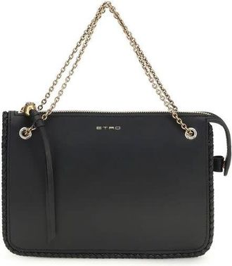 Etro Calf Leather Clutch Black