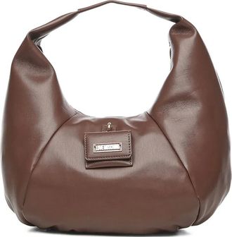 Love Moschino Borsa tote con placca logo - Marrone
