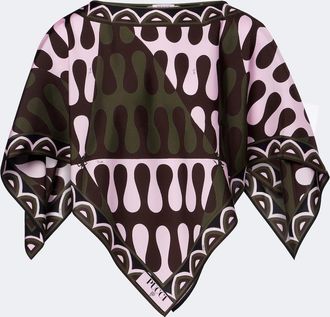 Pucci Top asim&eacute;trico Leocorno de sarga de seda