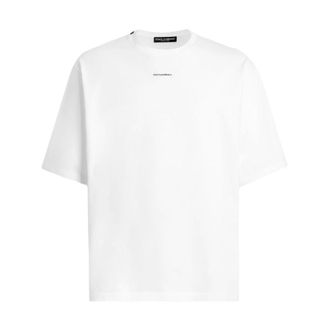 Dolce & Gabbana T-Shirts, male, White, Size: XS Printed Oversized T-shirt