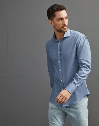 Brunello Cucinelli Blue Cotton Mens Shirt
