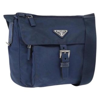 Prada Pre-owned Vintage Nylon Cross Body Bag - Dames - Pre-owned - Blauw - Maat: ONE Size Nylon