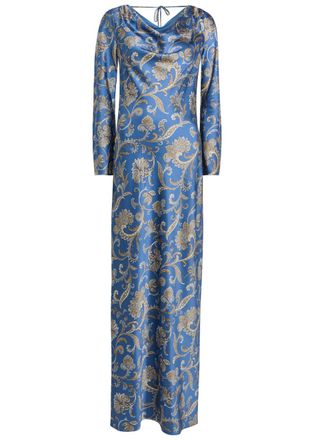 Veronica Beard Ember Paisley-print Silk-blend Maxi Dress - Blue - 10 (UK14 / L)