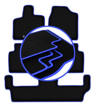 OEM Alfombrillas Carlux-blue Para: Chrysler Town&country Iv De 7 Plazas (2008-2016)