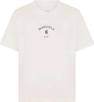 Maison Margiela Camiseta con logo estampado - Tops - Hombre - Blanco - XL