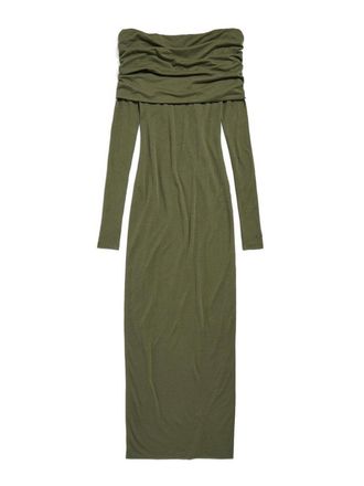 Balenciaga Long Sleeve Off-Shoulder Dress