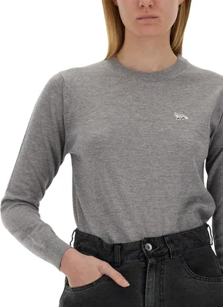 Maison Kitsun&eacute; Baby Fox Sweater - Gray