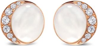 David Morris Orecchini Fortuna in oro rosa 18 carati con diamanti tondi