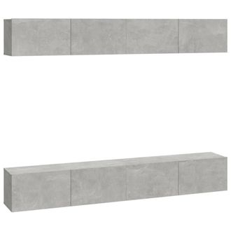 Berkfield Home Wall TV Cabinets 4 pcs Concrete Grey 100x30x30 cm | Size: 100 x 30 x 30 cm