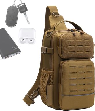 Generic Fly Fishing Sling Bag | with Water Bottle Holder Tackle Storage,Sling Tackle Bag,for Men Travel Camping Hiking Outdoor Gym Sports Adventure