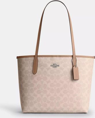 Coach Medium City Tote Bag In Signature Canvas