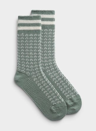 Simons Womens Stripe and chevron merino wool socks