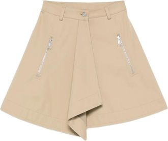 Nanushka draped zip-detail mini skirt - women - Polyamide/Elastane/Cotton - S - Neutrals