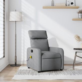 vidaXL Sill&oacute;n Reclinable De Masaje De Tela Gris Claro Vidaxl