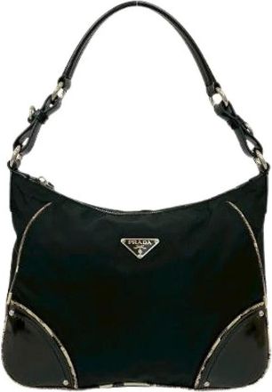 Prada Pre-owned Shoulder Bags, female, Black, Size: ONE SIZE Pre-owned Nylon shoulder-bags