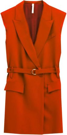 Imperial Gilet - Dames - Gillet - Rood - XS - Leer - Kostuums