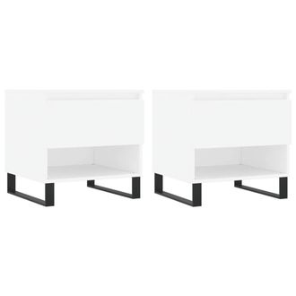 Berkfield Home Coffee Tables 2 pcs White 50x46x50 cm Engineered Wood | Size: 50 x 46 x 50 cm