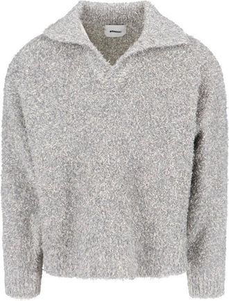 BONSAI Vrille Sweater In Gray Cotton Blend Bouclé Effect