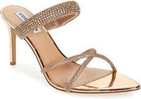 Steve Madden Camina Crystal Strap Slide Sandal in Rose Gold at Nordstrom Rack, Size 8.5