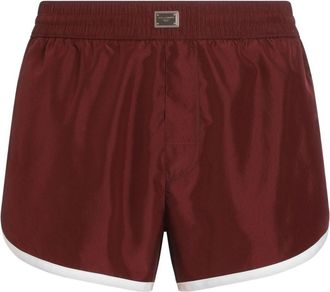 Dolce & Gabbana Costume da bagno con placca logo - Rosso