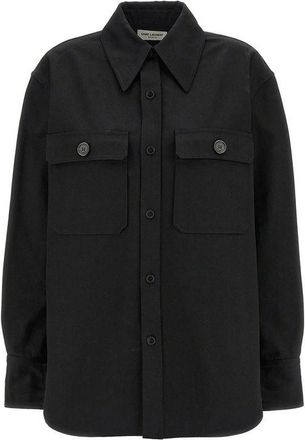 Saint Laurent Black Denim Womens Shirt