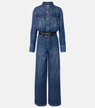 Self Portrait Jumpsuit di jeans con cintura