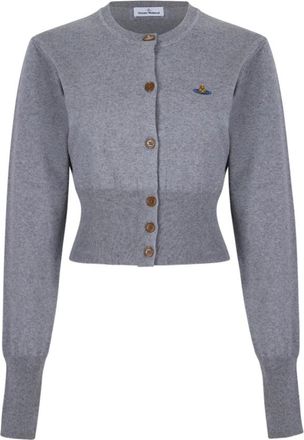 Vivienne Westwood Orb Cardigan - Dames - Vesten - Grijs - XS - Wol - Truien & Vesten