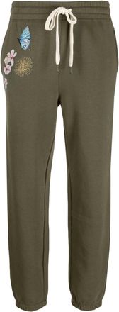 Zadig&Voltaire floral-embroidered jersey track pants - women - Organic Cotton - S - Green